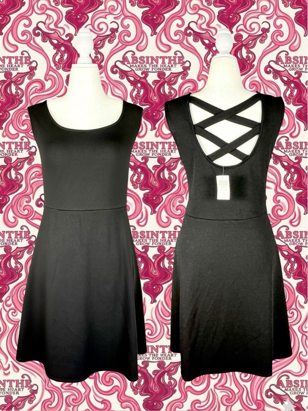 Hot Topic Cosmic Aura NWT Glam Goth Punk Pin-Up Dark Academia Minimalist Dress 3